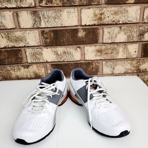 PUMA Running Men's Cell Surin 2 Sneaker Shoes White Silver Orange Size 8.5